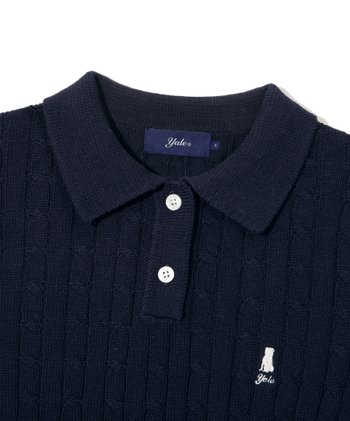 YALE(イェール)の「ウィメンズケーブルポロニット_ネイビー(ニット/セーター・レディース・その他・SMALL/MEDIUM/LARGE)」の4枚目の写真