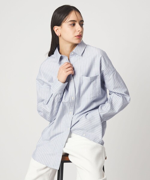 green label relaxing（グリーンレーベルリラクシング）の「［size SHORTあり］オックス オーバー シャツ（シャツ/ブラウス・レディース・ライトピンク/ライトブルー/イエロー/ネイビー・FREE/SHORT）」の3枚目の写真