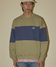 CAMEL WORK（キャメルワーク）の「NO.123 ブロッククルーネックスウェットシャツ（カーキ）（スウェット）」