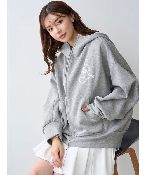 Mal.ボンディングパーカー グレー ゆみたん Mal. グレー ジップアップボンディングパーカー Mother
