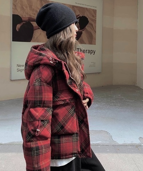 超入手困難✨4名様のいいね★プレミアムコレクション★CBチェック6wayダウン セール】フードリボンロングダウンコート（ダウンジャケット/コート