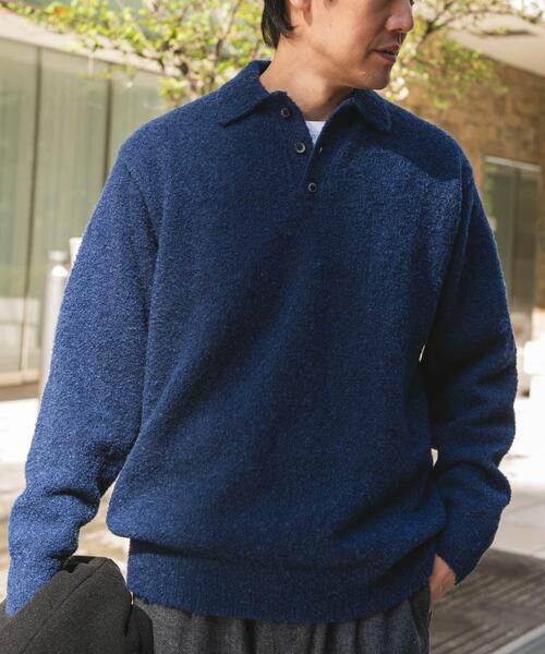 URBAN RESEARCH DOORS（アーバンリサーチドアーズ）の「ブークレ ニットポロシャツ（ニット/セーター・メンズ・ネイビー/ブラウン/ブラック・LARGE/MEDIUM）」の16枚目の写真