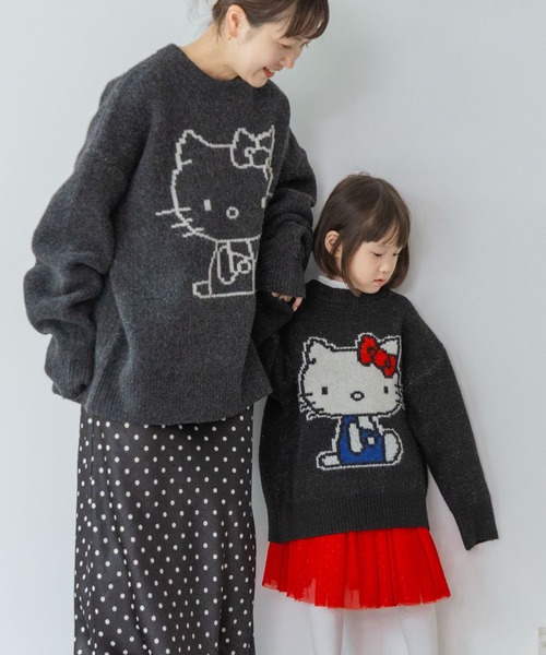 LOWRYS FARM（ローリーズファーム）の「【HELLO KITTY】BIGプルオーバー　606738（ニット/セーター・レディース・チャコールグレー/ブラック・FREE）」の10枚目の写真