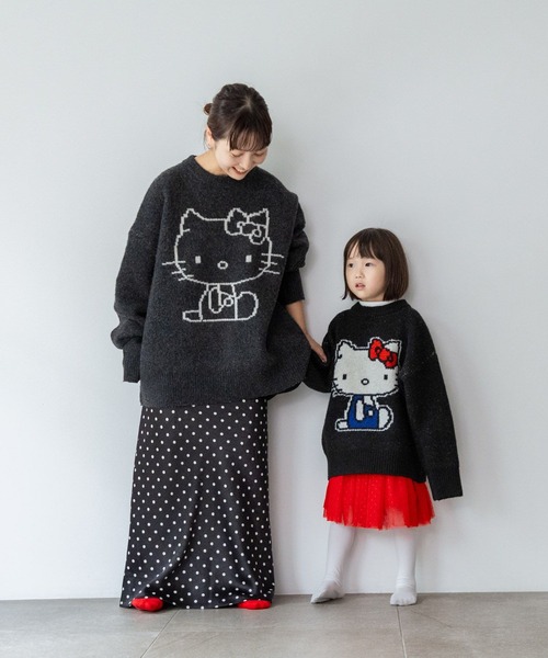 LOWRYS FARM（ローリーズファーム）の「【HELLO KITTY】BIGプルオーバー　606738（ニット/セーター・レディース・チャコールグレー/ブラック・FREE）」の11枚目の写真