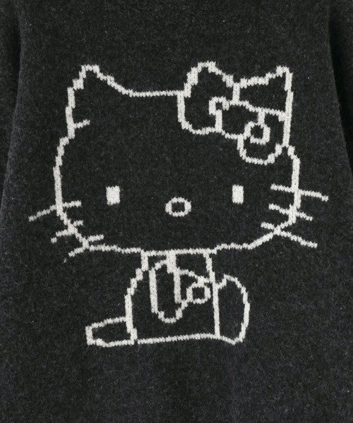 LOWRYS FARM（ローリーズファーム）の「【HELLO KITTY】BIGプルオーバー　606738（ニット/セーター・レディース・チャコールグレー/ブラック・FREE）」の8枚目の写真