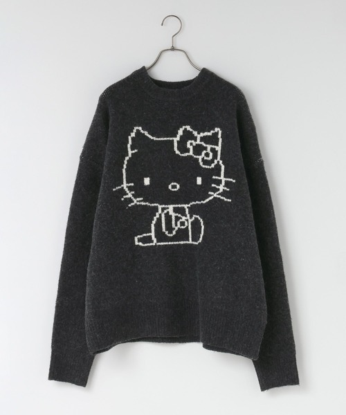 LOWRYS FARM（ローリーズファーム）の「【HELLO KITTY】BIGプルオーバー　606738（ニット/セーター・レディース・チャコールグレー/ブラック・FREE）」の20枚目の写真
