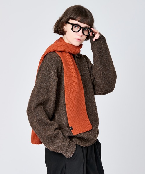 WETTEMPT（ウィテンプト）の「SHORT RIB MUFFLER / ショートリブマフラー（マフラー・メンズ・カーキ/チャコールグレー/オレンジ/ダークブラウン・FREE）」の10枚目の写真