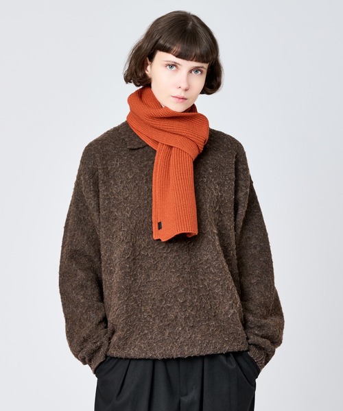 WETTEMPT（ウィテンプト）の「SHORT RIB MUFFLER / ショートリブマフラー（マフラー・メンズ・カーキ/チャコールグレー/オレンジ/ダークブラウン・FREE）」の14枚目の写真