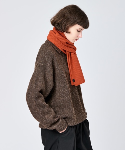 WETTEMPT（ウィテンプト）の「SHORT RIB MUFFLER / ショートリブマフラー（マフラー・メンズ・カーキ/チャコールグレー/オレンジ/ダークブラウン・FREE）」の15枚目の写真