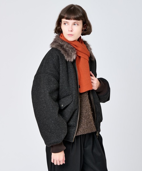 WETTEMPT（ウィテンプト）の「SHORT RIB MUFFLER / ショートリブマフラー（マフラー・メンズ・カーキ/チャコールグレー/オレンジ/ダークブラウン・FREE）」の17枚目の写真