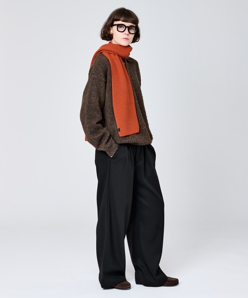 WETTEMPT（ウィテンプト）の「SHORT RIB MUFFLER / ショートリブマフラー（マフラー・メンズ・カーキ/チャコールグレー/オレンジ/ダークブラウン・FREE）」の20枚目の写真