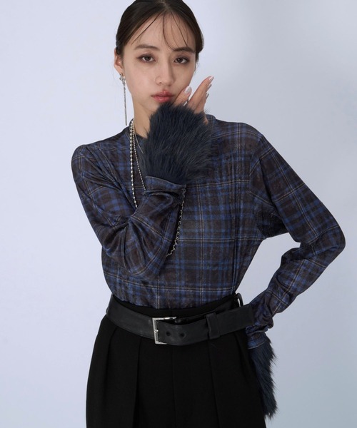 HARE（ハレ）の「ファードッキングシアーベロアカットソー(HARE)（Tシャツ/カットソー・レディース・ブラック/ブルー・FREE）」の15枚目の写真