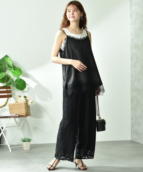 INTERPLANET(インタープラネット)の「フラワーレースパンツ(その他パンツ・レディース・ブラック/オフホワイト・FREE)」の4枚目の写真