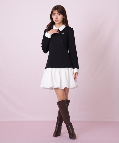 JILL by JILL STUART(ジルバイジルスチュアート)の「◇バルーンミニドッキングワンピース(ワンピース・レディース・ブラック/グレー系その他・FREE)」の4枚目の写真