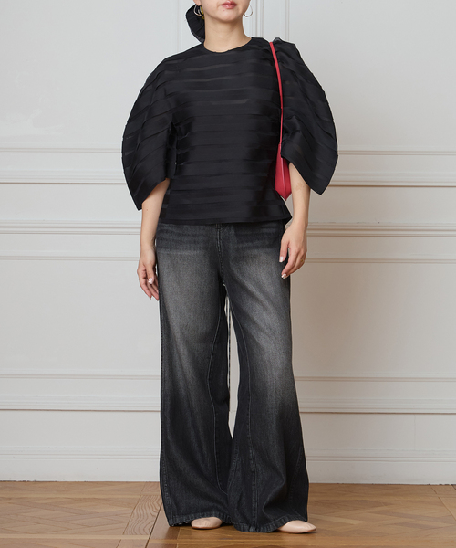 IENA LA BOUCLE（イエナラブークル）の「《追加2》IENA LA BOUCLE ソフトデニムシルエットパンツ（デニムパンツ・レディース・ブラック系その他・40/38/36/34）」の14枚目の写真
