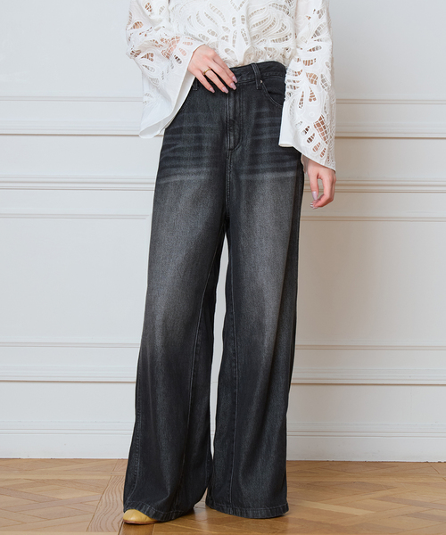 IENA LA BOUCLE（イエナラブークル）の「《追加2》IENA LA BOUCLE ソフトデニムシルエットパンツ（デニムパンツ・レディース・ブラック系その他・40/38/36/34）」の15枚目の写真