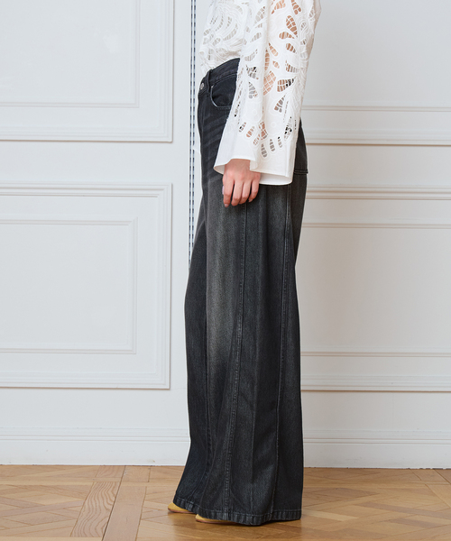 IENA LA BOUCLE（イエナラブークル）の「《追加2》IENA LA BOUCLE ソフトデニムシルエットパンツ（デニムパンツ・レディース・ブラック系その他・40/38/36/34）」の16枚目の写真