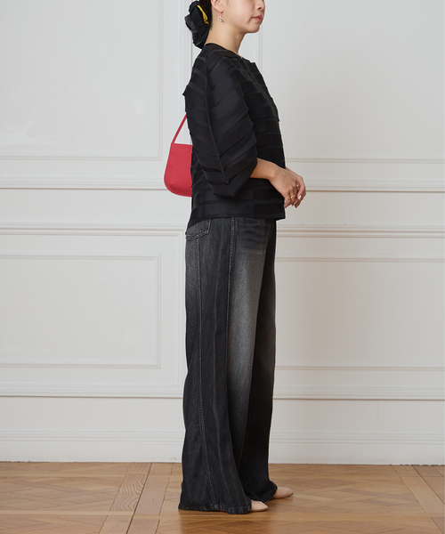 IENA LA BOUCLE（イエナラブークル）の「《追加2》IENA LA BOUCLE ソフトデニムシルエットパンツ（デニムパンツ・レディース・ブラック系その他・40/38）」の10枚目の写真