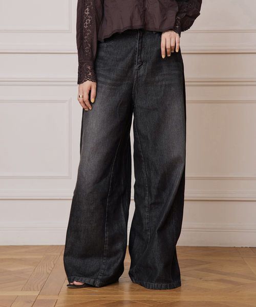 IENA LA BOUCLE（イエナラブークル）の「《追加2》IENA LA BOUCLE ソフトデニムシルエットパンツ（デニムパンツ・レディース・ブラック系その他・40/38）」の12枚目の写真