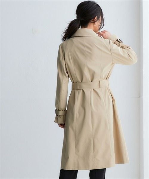 nissen（ニッセン）の「【花粉がつきにくい】トレンチコート（裏地ストライプ・共布ベルト付）（はっ水）＜大きいサイズ有＞（ダッフルコート・レディース・アイボリー/ベージュ/ネイビー・3L/LL/L/M/S）」の17枚目の写真