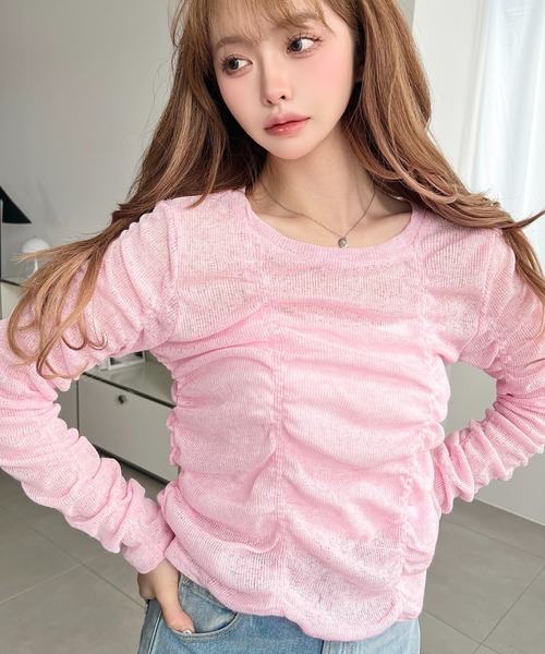moment+(モーメントプラス)の「メランジシアーカットソーシャーリングプルオーバー(Tシャツ/カットソー・レディース・イエロー/ピンク/ブラック/ブルー/グレー/オフホワイト・M)」の14枚目の写真