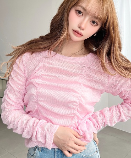 moment+(モーメントプラス)の「メランジシアーカットソーシャーリングプルオーバー(Tシャツ/カットソー・レディース・イエロー/ピンク/ブラック/ブルー/グレー/オフホワイト・M)」の16枚目の写真