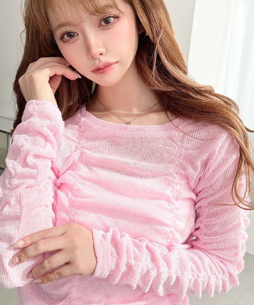 moment+(モーメントプラス)の「メランジシアーカットソーシャーリングプルオーバー(Tシャツ/カットソー・レディース・イエロー/ピンク/ブラック/ブルー/グレー/オフホワイト・M)」の13枚目の写真