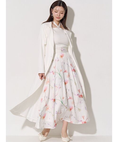 RESEXXY（リゼクシー）の「【memorif.】フラワーロングフレアスカート（スカート・レディース・ブルー/ホワイト/オレンジ・FREE）」の4枚目の写真