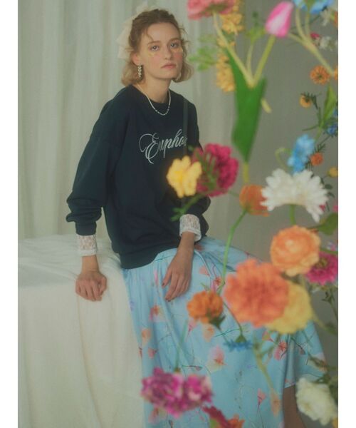 RESEXXY（リゼクシー）の「【memorif.】フラワーロングフレアスカート（スカート・レディース・ブルー/ホワイト/オレンジ・FREE）」の5枚目の写真