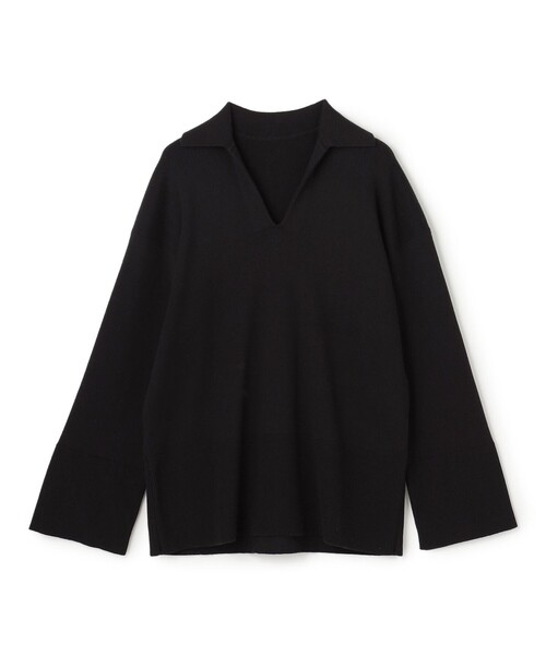 uncrave(アンクレイヴ)の「スウェットライクニット スキッパートップス(ニット/セーター・レディース・ホワイト系/ネイビー系5/ブラック系/ライトグレー系・F)」の3枚目の写真