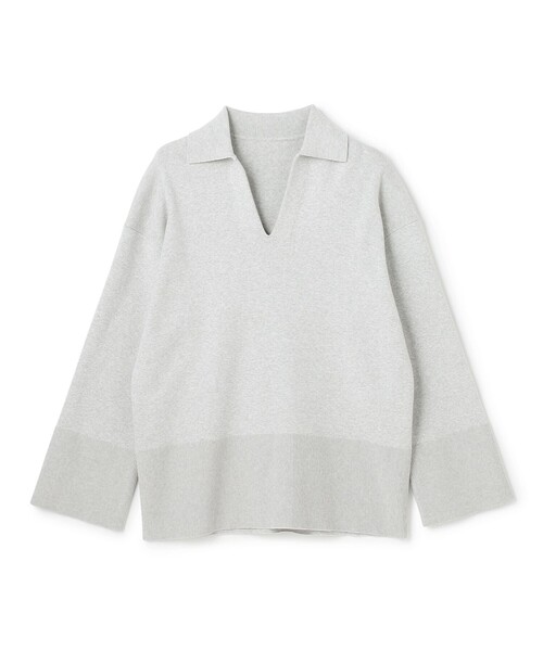 uncrave(アンクレイヴ)の「スウェットライクニット スキッパートップス(ニット/セーター・レディース・ホワイト系/ネイビー系5/ブラック系/ライトグレー系・F)」の4枚目の写真