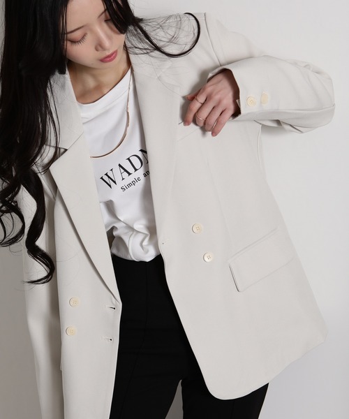 セール】袖口レース付き Wテーラードジャケット（テーラードジャケット
