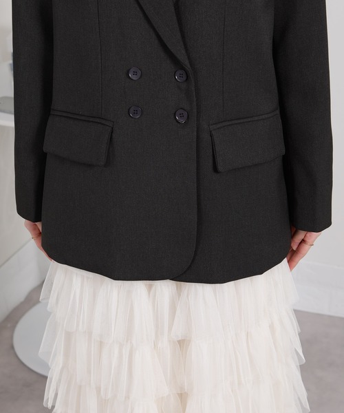 セール】袖口レース付き Wテーラードジャケット（テーラードジャケット
