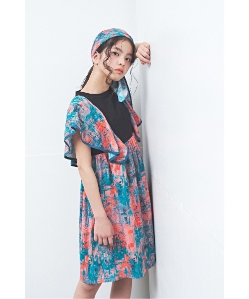 maarook(マルーク)の「アブストラクトハンカチーフスリーブワンピース(ワンピース・キッズ・グリーン・110cm/130cm/120cm/90cm/100cm)」の6枚目の写真