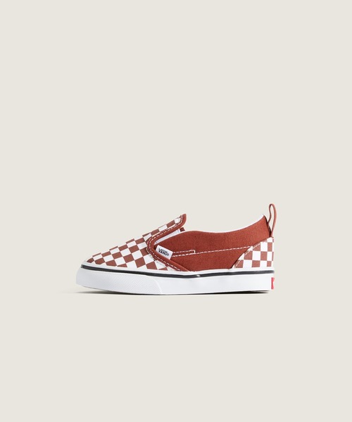 VANS(バンズ)の「トドラー スリッポン V / Slip-On V COLOR THEORY CHECKERBOARD RUST VN000D0SRUS1(スリッポン・キッズ・マルーン・5/6/7/8/9/10/4)」の1枚目の写真