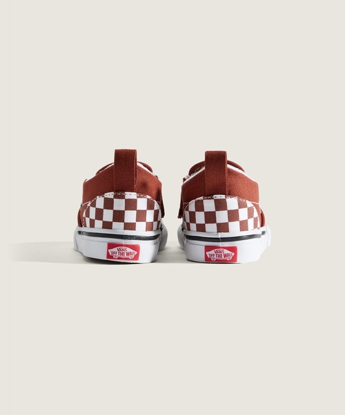 VANS(バンズ)の「トドラー スリッポン V / Slip-On V COLOR THEORY CHECKERBOARD RUST VN000D0SRUS1(スリッポン・キッズ・マルーン・5/6/7/8/9/10/4)」の4枚目の写真