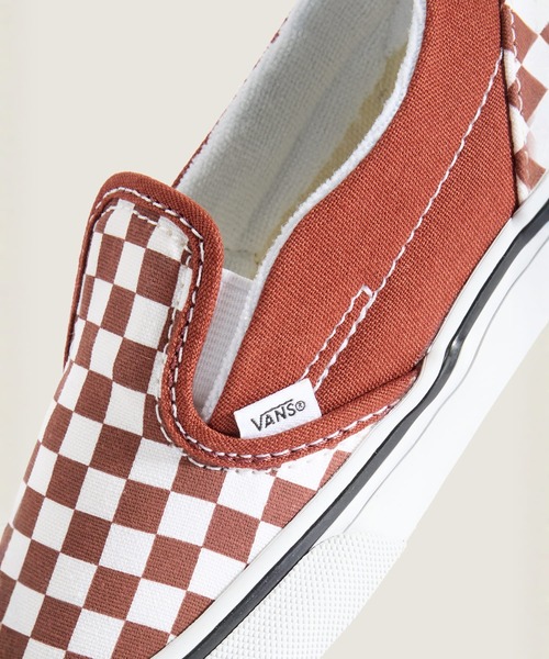 VANS(バンズ)の「トドラー スリッポン V / Slip-On V COLOR THEORY CHECKERBOARD RUST VN000D0SRUS1(スリッポン・キッズ・マルーン・5/6/7/8/9/10/4)」の5枚目の写真