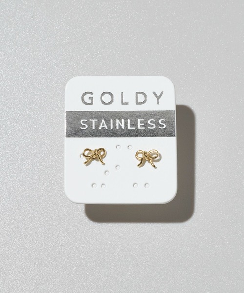 GOLDY(ゴールディ)の「【金属アレルギー軽減】プチ リボン ステンレス ピアス(ピアス(両耳用)・レディース・ゴールド/シルバー・FREE)」の5枚目の写真
