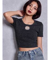 GYDA | GG bijou MOLDラメニットトップス(ニット/セーター)