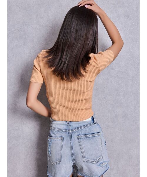 GYDA(ジェイダ)の「GG bijou MOLDラメニットトップス(Tシャツ/カットソー・レディース・ブラック/ミント/オレンジ/ピンク/オフホワイト・FREE)」の8枚目の写真