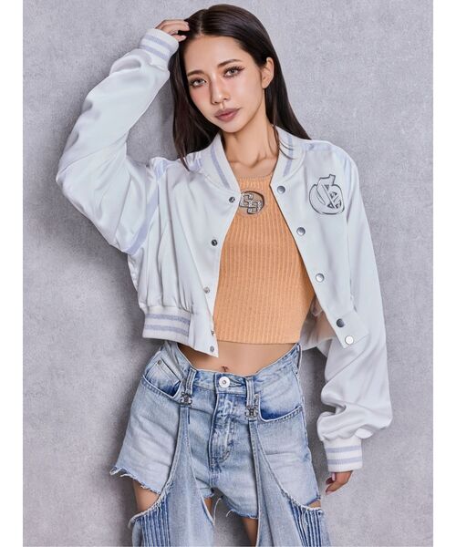 GYDA(ジェイダ)の「GG bijou MOLDラメニットトップス(Tシャツ/カットソー・レディース・ブラック/ミント/オレンジ/ピンク/オフホワイト・FREE)」の12枚目の写真
