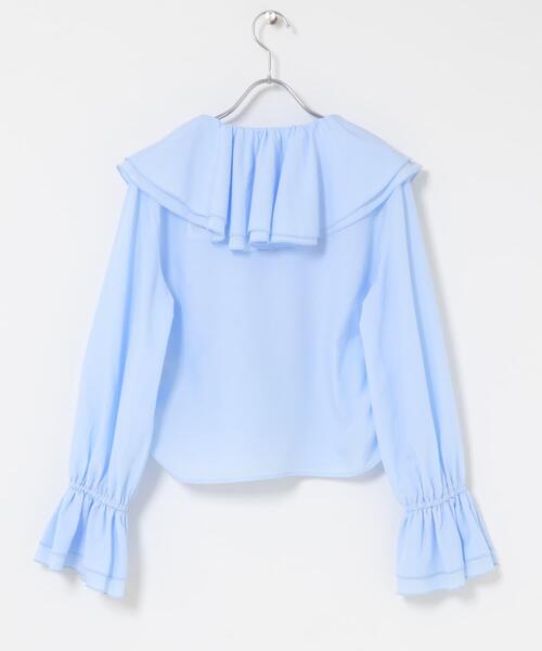 SENSE OF PLACE by URBAN RESEARCH（センスオブプレイスバイアーバンリサーチ）の「ラッフルブラウス（シャツ/ブラウス・レディース・オフホワイト/ベージュ/ライトブルー・ONE）」の11枚目の写真