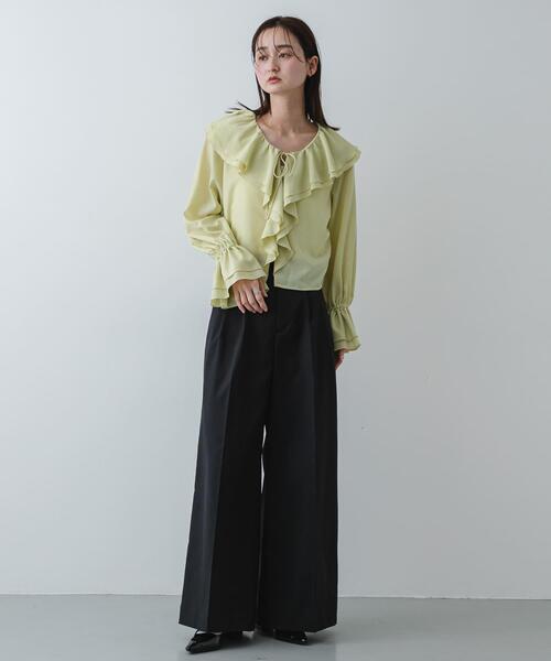 SENSE OF PLACE by URBAN RESEARCH（センスオブプレイスバイアーバンリサーチ）の「ラッフルブラウス（シャツ/ブラウス・レディース・オフホワイト/ベージュ/ライトブルー・ONE）」の17枚目の写真