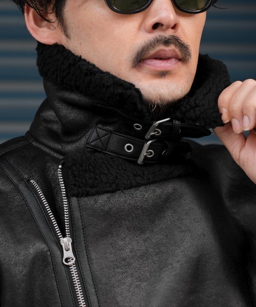 セール】フェイクムートンダブルジャケット（ムートンコート