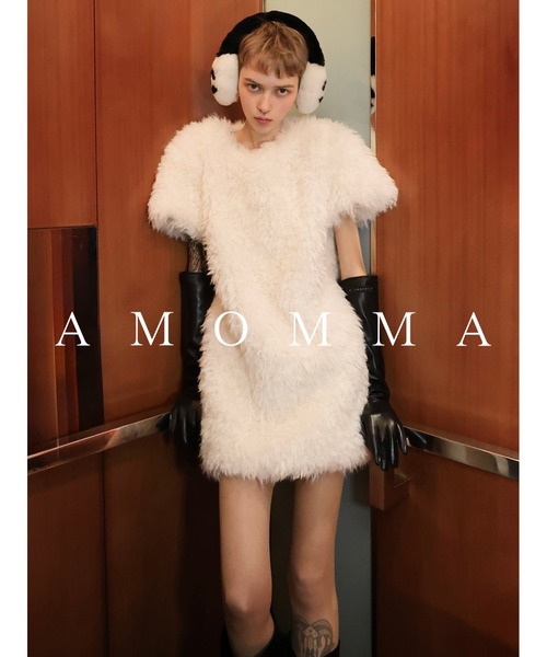 AMOMMA(アモマ)の「CANDY MINI FUR DRESS(ドレス・レディース・ブラック/アイボリー・FREE)」の3枚目の写真