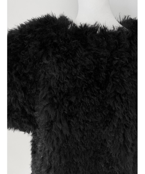 AMOMMA(アモマ)の「CANDY MINI FUR DRESS(ドレス・レディース・ブラック/アイボリー・FREE)」の9枚目の写真