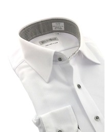 Perfect Suit FActory（パーフェクトスーツファクトリー）の「【完全ノンアイロン】長袖アイシャツ セミワイド ツイル ホワイト サックス(ホワイト)（ビジネスシャツ）」