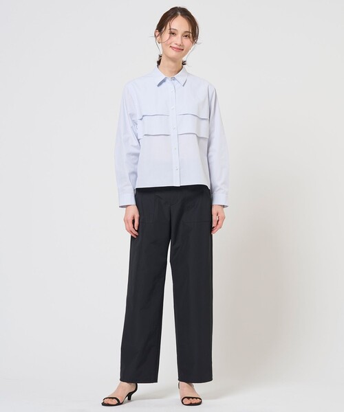 J.PRESS（ジェイプレス）の「【WEB限定カラーあり】TC ライトタンブラー ベイカー パンツ（その他パンツ・レディース・ブラック系/グレー系・T13/T15）」の5枚目の写真