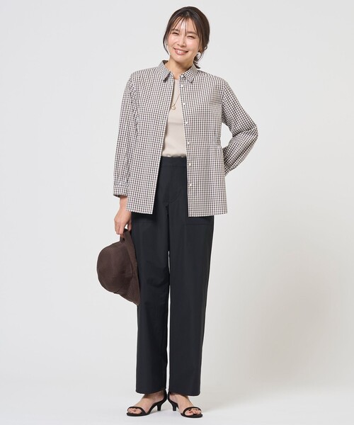 J.PRESS（ジェイプレス）の「【WEB限定カラーあり】TC ライトタンブラー ベイカー パンツ（その他パンツ・レディース・ブラック系/グレー系・T13/T15）」の7枚目の写真