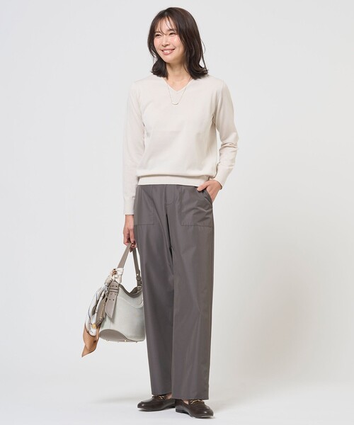 J.PRESS（ジェイプレス）の「【WEB限定カラーあり】TC ライトタンブラー ベイカー パンツ（その他パンツ・レディース・ブラック系/グレー系・T13/T15）」の8枚目の写真